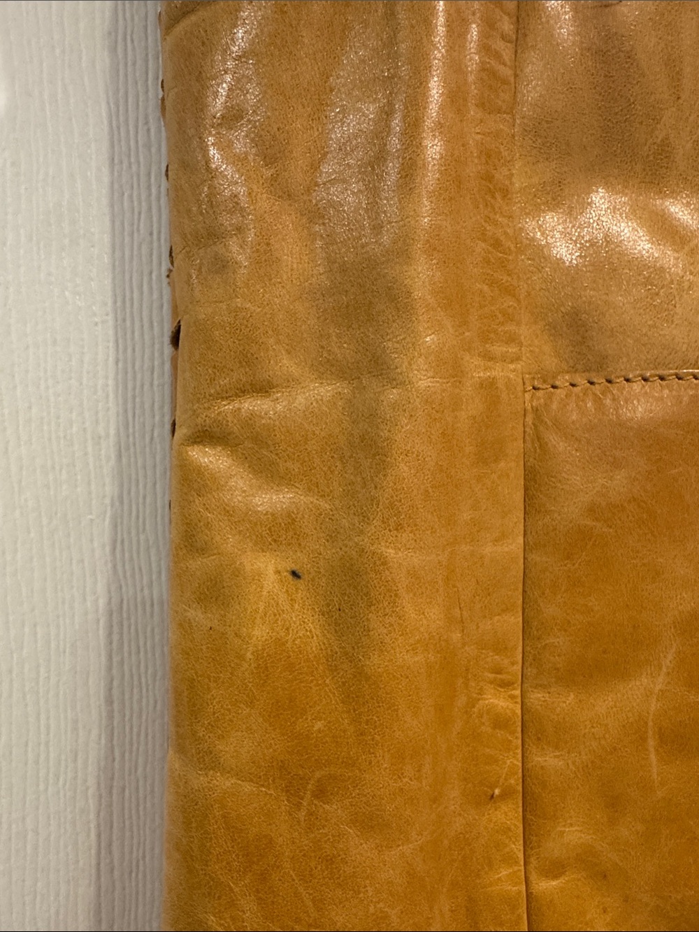latico tan woven leather tote with brown handles - Picture 7 of 13